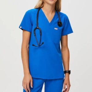 Figs Catarina One-Pocket Scrub Top Royal Blue XS